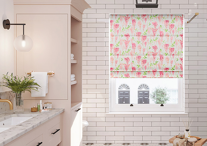 Wisteria Silk, Vivid Pink - Roman Blind - Image 3